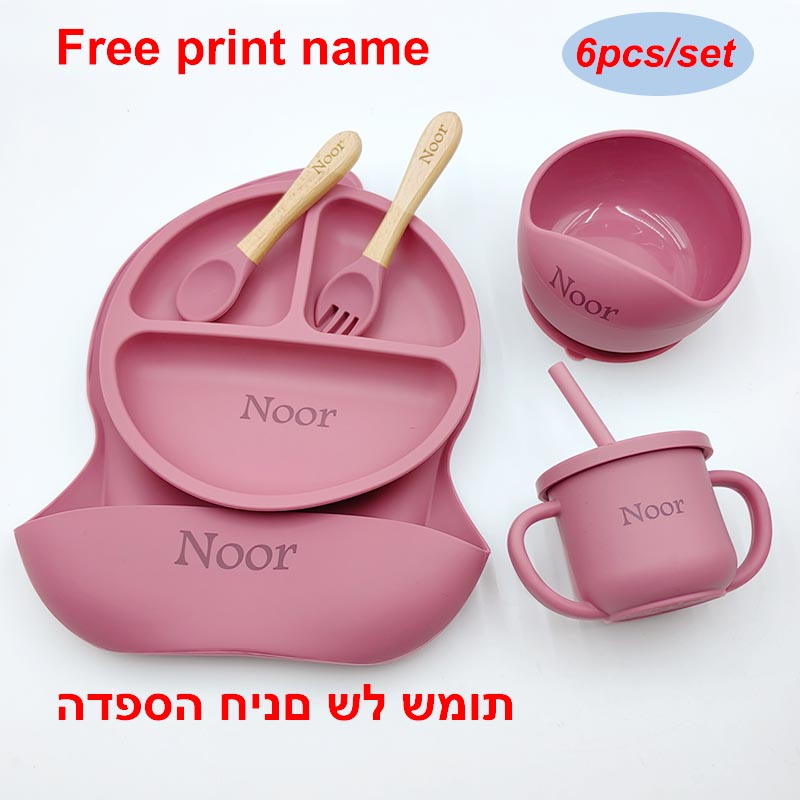 6Pcs Silikonowa zastawa stołow – Baby Food Menu recenzja i cena