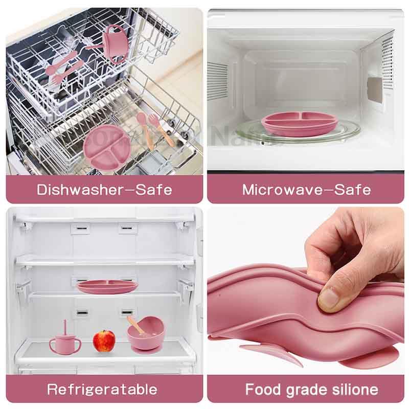 6Pcs Silikonowa zastawa stołow – Baby Food Menu recenzja i cena